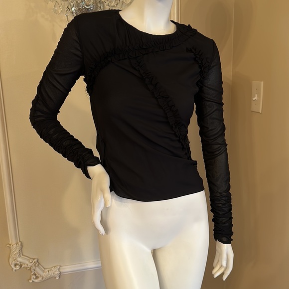 3.1 Phillip Lim Silk Ruched Black  Size 0 - Picture 8 of 12